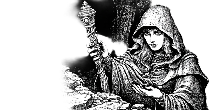 Sorceress Adventurer Vinyl Car Decal Sticker – Waterproof & UV-Resistant 8"