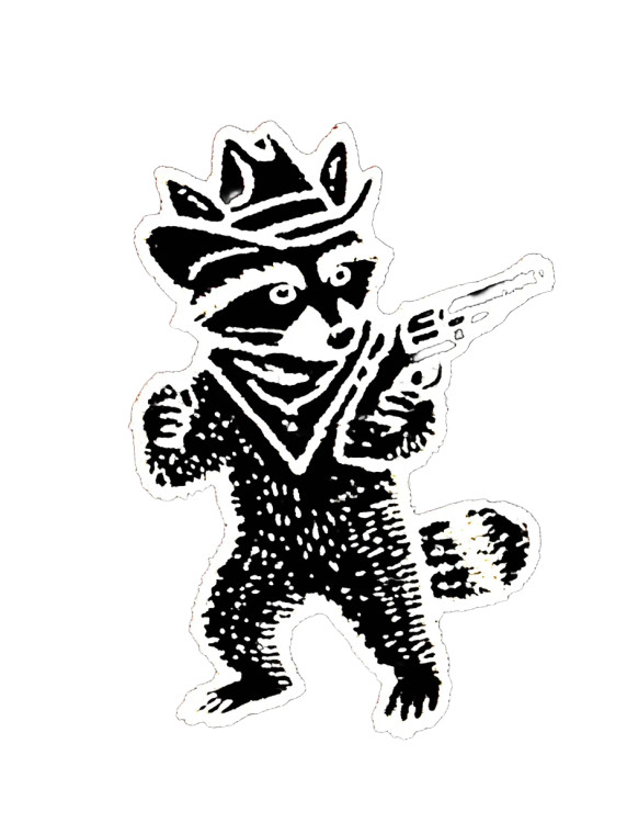 Cowboy Raccoon Vinyl Car Decal Sticker – Waterproof & UV-Resistant 8"