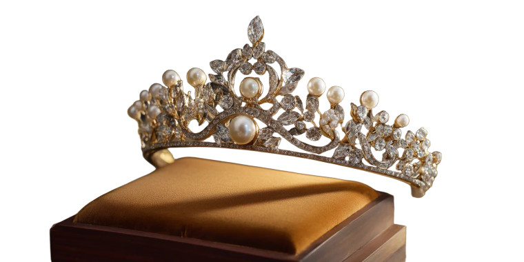 Luxurious Tiara Close-Up Vinyl Car Decal Sticker – Waterproof & UV-Resistant 8"