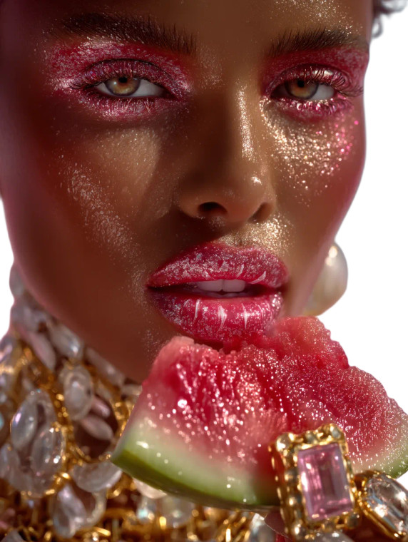 Glamorous Watermelon Model Vinyl Car Decal Sticker – Waterproof & UV-Resistant 8"