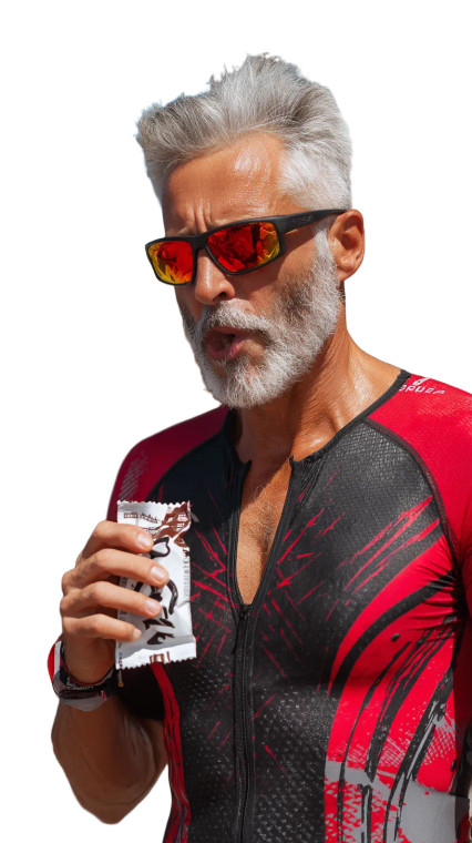 Triathlon Athlete Eating Vinyl Car Decal Sticker – Waterproof & UV-Resistant 8"