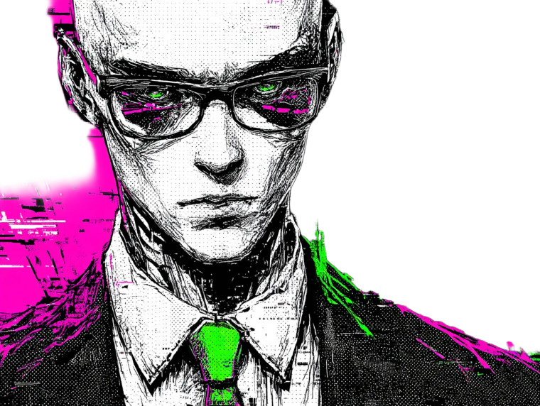 Glitch Art Portrait V4 Vinyl Car Decal Sticker – Waterproof & UV-Resistant 8"