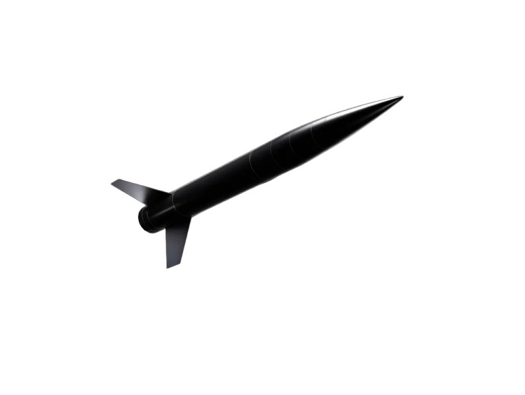 Black Minimalistic Missile Vinyl Car Decal Sticker – Waterproof & UV-Resistant 8"