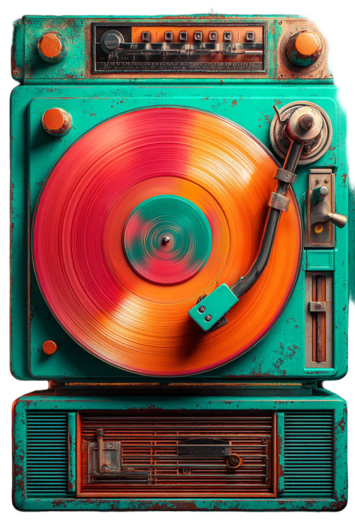 Vintage Record Play Vinyl Car Decal Sticker – Waterproof & UV-Resistant 8"