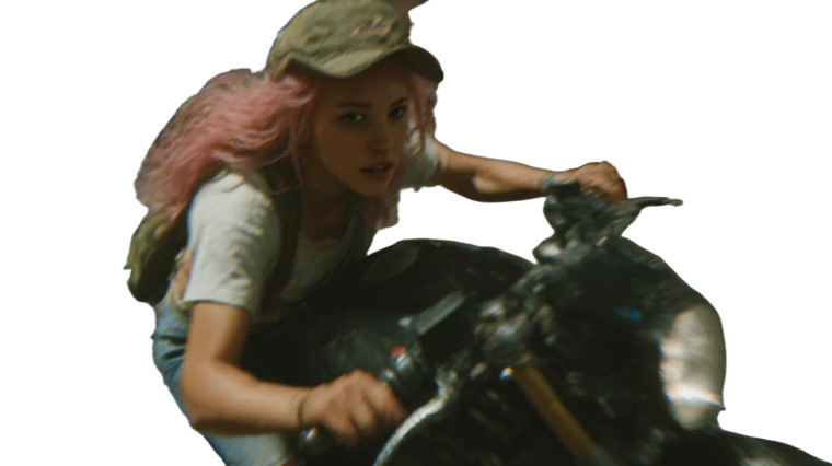 Cyberpunk Motorcycle Chase Vinyl Car Decal Sticker – Waterproof & UV-Resistant 8"