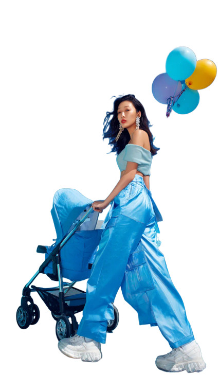 Fashionable Stroller Walk Vinyl Car Decal Sticker – Waterproof & UV-Resistant 8"