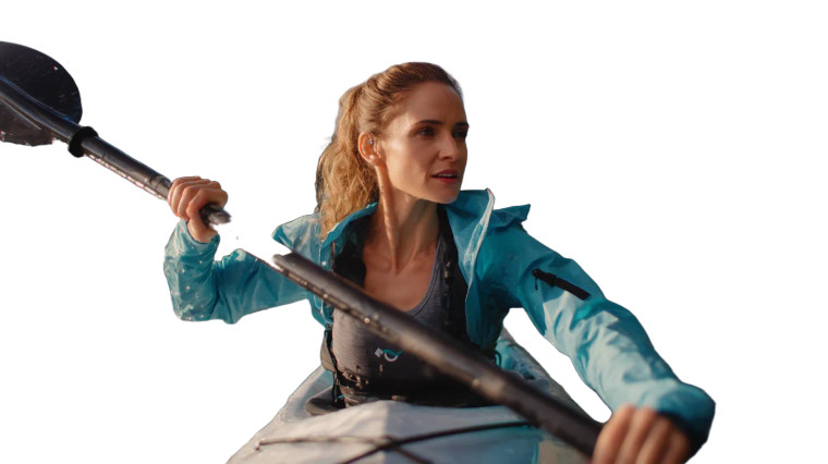 Kayaking Woman Speaks Vinyl Car Decal Sticker – Waterproof & UV-Resistant 8"