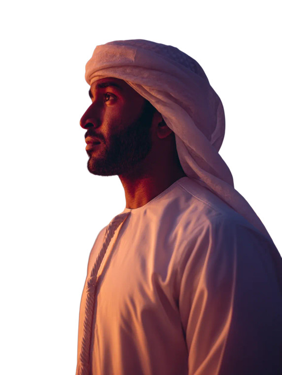 Melancholic Emirati Man Vinyl Car Decal Sticker – Waterproof & UV-Resistant 8"