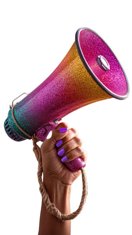 Glittery Megaphone Vinyl Car Decal Sticker – Waterproof & UV-Resistant 8"