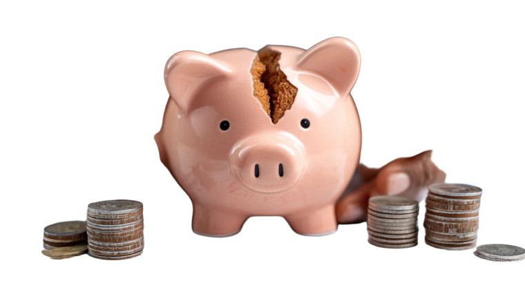 Broken Piggy Bank V4 Vinyl Car Decal Sticker – Waterproof & UV-Resistant 8"