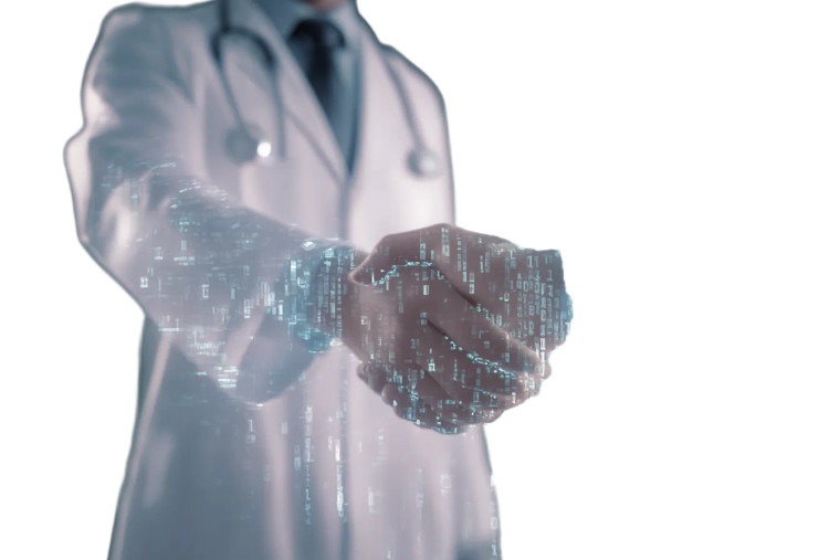 Digital Handshake Vinyl Car Decal Sticker – Waterproof & UV-Resistant 8"