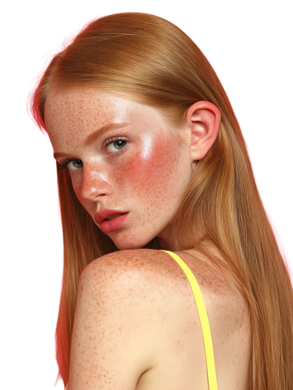 Freckled Girl Pose Vinyl Car Decal Sticker – Waterproof & UV-Resistant 8"