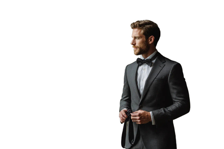 Elegant Groom Contemplating Vinyl Car Decal Sticker – Waterproof & UV-Resistant 8"