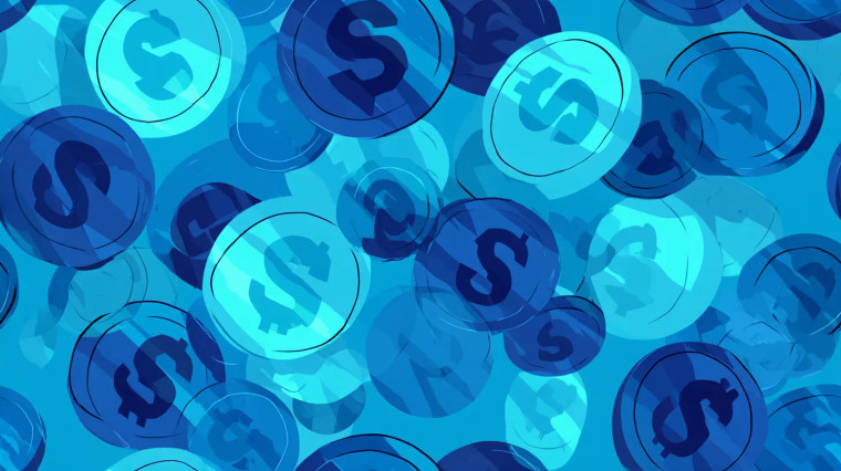 Blue Dollar Coin Vinyl Car Decal Sticker – Waterproof & UV-Resistant 8"