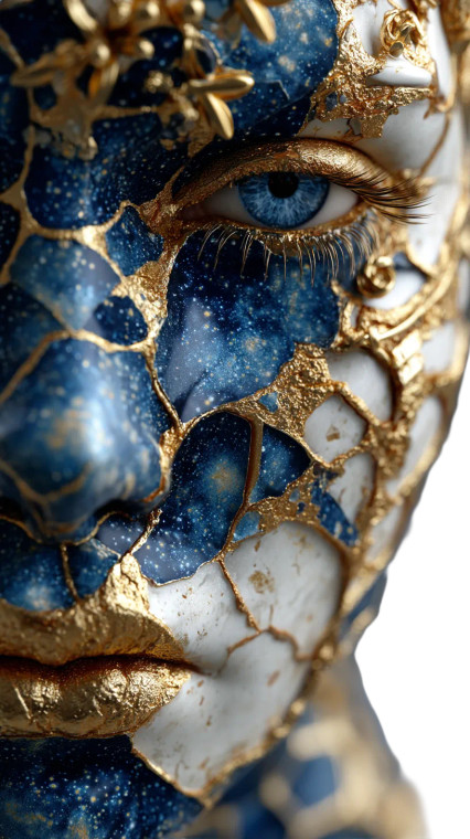 Cosmic Goddess Face Vinyl Car Decal Sticker – Waterproof & UV-Resistant 8"