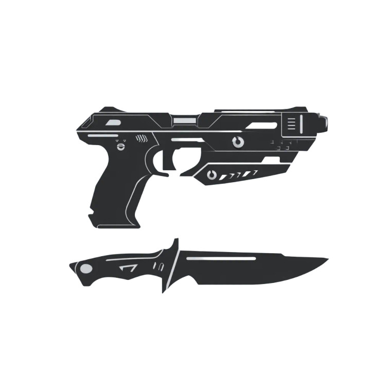 Futuristic Weapon Silhouette Vinyl Car Decal Sticker – Waterproof & UV-Resistant 8"