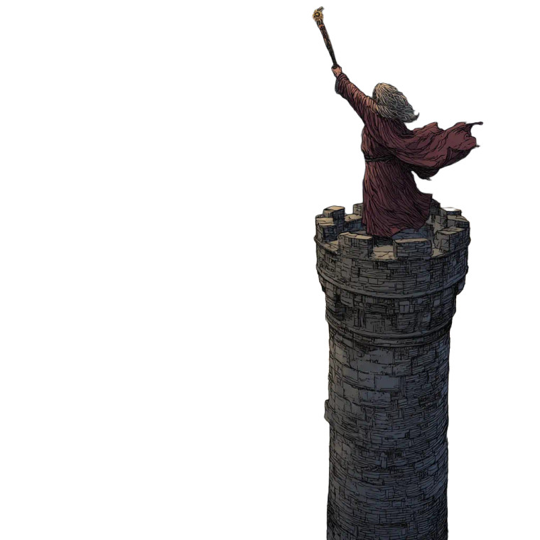 Wizard On Tower Vinyl Car Decal Sticker – Waterproof & UV-Resistant 8"