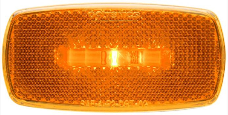 Optronics LED Clearance Light | Amber Lens, Black Housing, Reflex Lens, 0.06 Amp, 12V DC