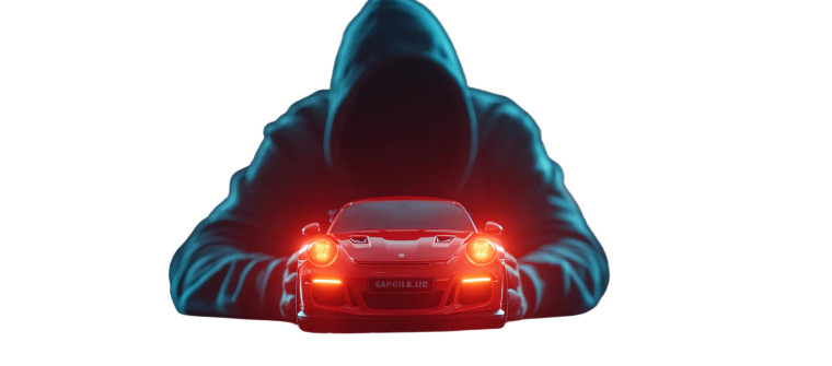 Scammer With Car Vinyl Car Decal Sticker – Waterproof & UV-Resistant 8"