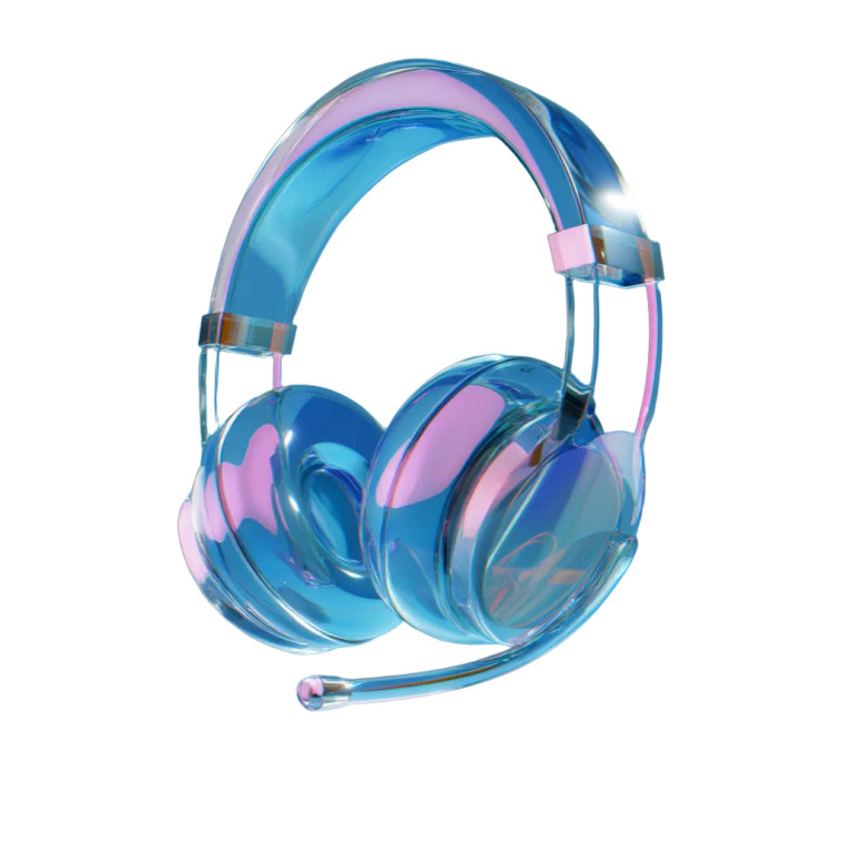 Glass Headphone Icon Vinyl Car Decal Sticker – Waterproof & UV-Resistant 8"