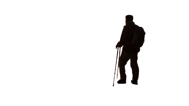 Mountain Hiker Silhouette Vinyl Car Decal Sticker – Waterproof & UV-Resistant 8"