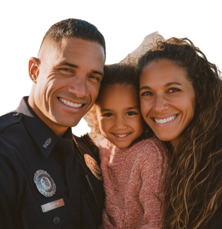 Officer Family Hug Vinyl Car Decal Sticker – Waterproof & UV-Resistant 8"