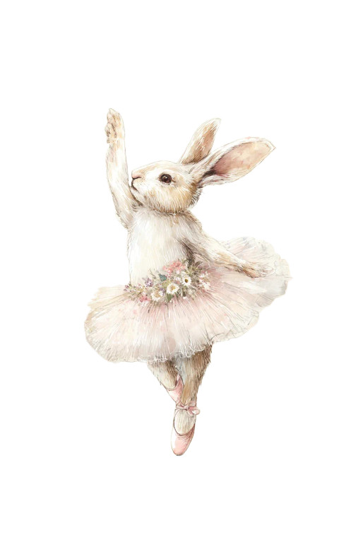 Ballet Rabbit Vinyl Car Decal Sticker – Waterproof & UV-Resistant 8"