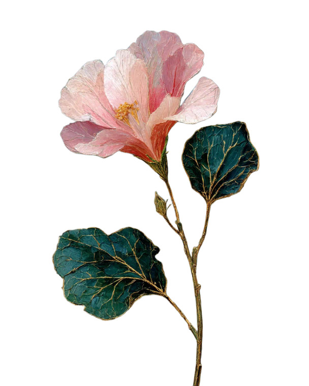 Minimalist Renaissance Flower Vinyl Car Decal Sticker – Waterproof & UV-Resistant 8"