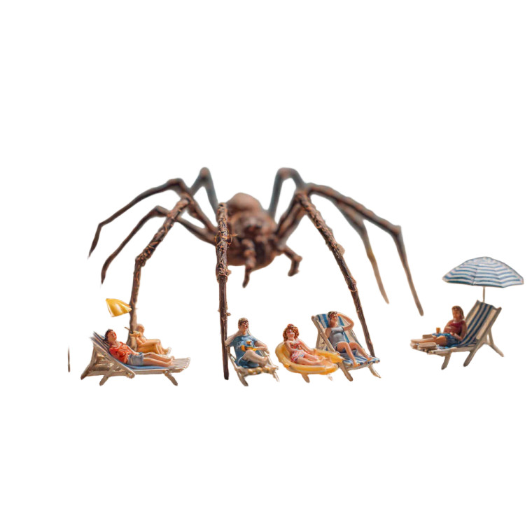 Miniature Beach Scene Vinyl Car Decal Sticker – Waterproof & UV-Resistant 8"