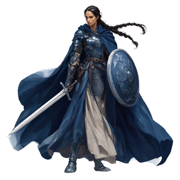 Female Paladin Warrior Vinyl Car Decal Sticker – Waterproof & UV-Resistant 8"