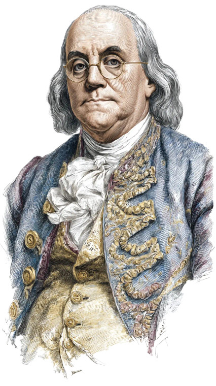 Benjamin Franklin Portrait V5 Vinyl Car Decal Sticker – Waterproof & UV-Resistant 8"