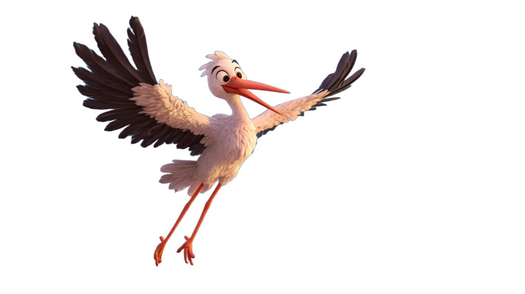 Cute Pixar Stork Vinyl Car Decal Sticker – Waterproof & UV-Resistant 8"