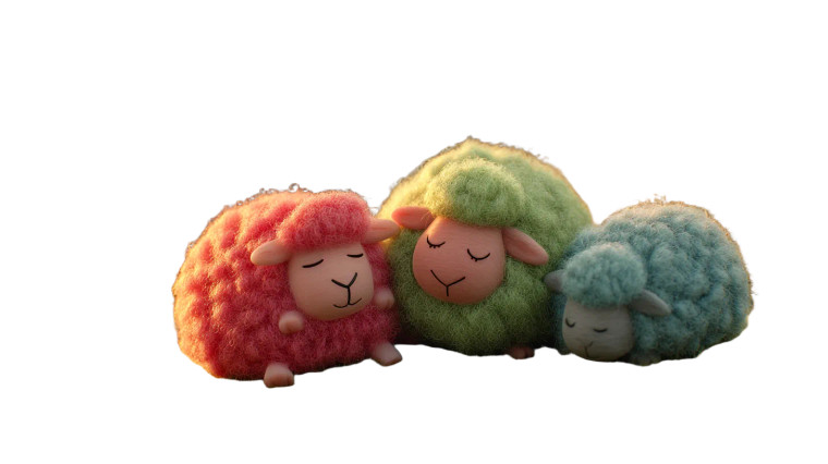 Colorful Sleeping Sheep Vinyl Car Decal Sticker – Waterproof & UV-Resistant 8"