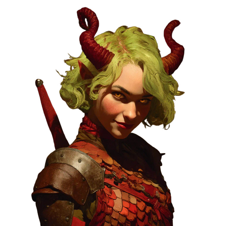 Tiefling Warrior V15 Vinyl Car Decal Sticker – Waterproof & UV-Resistant 8"