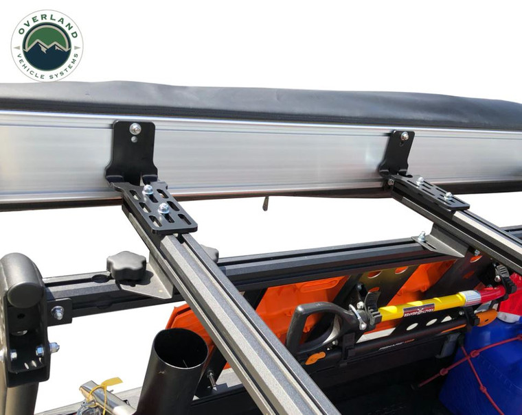 Nomadic 270 Degree Awning Roof Rack Kit | 80 Sq Ft Cover | Dark Gray Poly Cotton | Freestanding Shelter