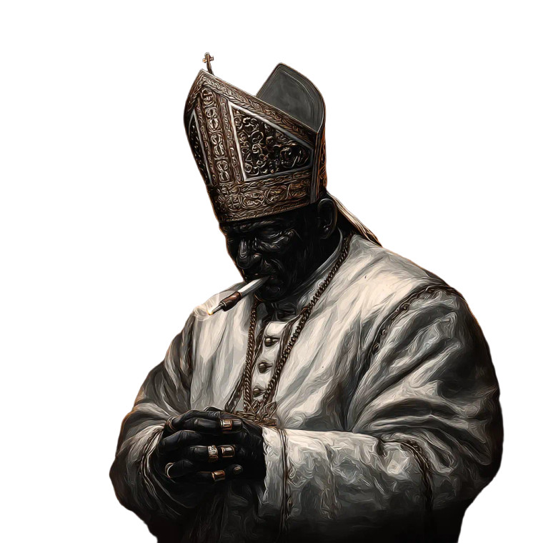 Black Pope V2 Vinyl Car Decal Sticker – Waterproof & UV-Resistant 8"