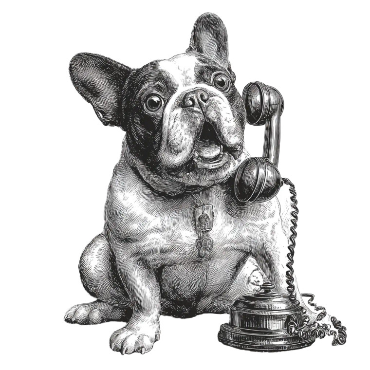 Retro Bulldog Talking Vinyl Car Decal Sticker – Waterproof & UV-Resistant 8"