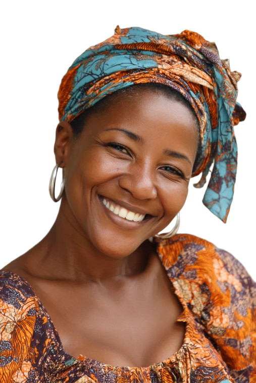 Smiling African Woman V2 Vinyl Car Decal Sticker – Waterproof & UV-Resistant 8"