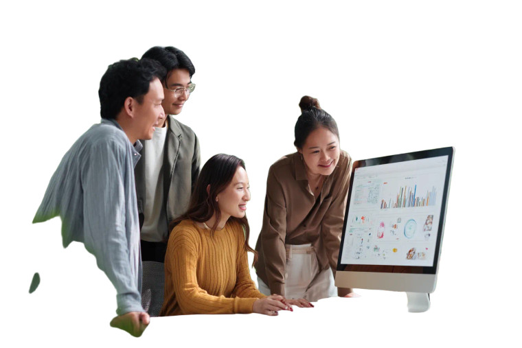 Team Discussing Ai Vinyl Car Decal Sticker – Waterproof & UV-Resistant 8"