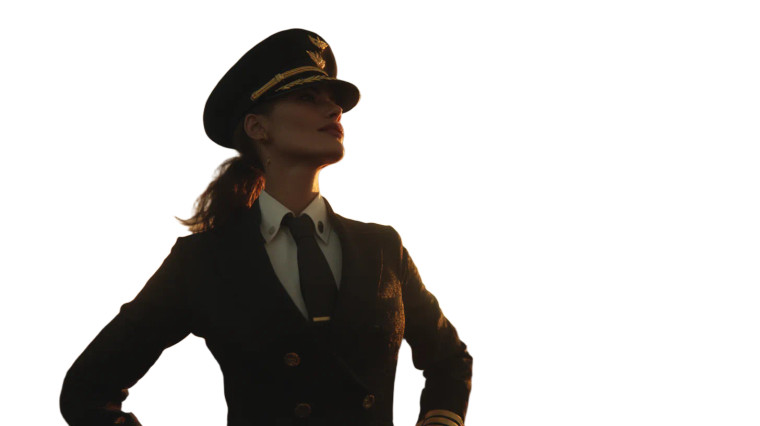 Confident Female Pilot Vinyl Car Decal Sticker – Waterproof & UV-Resistant 8"