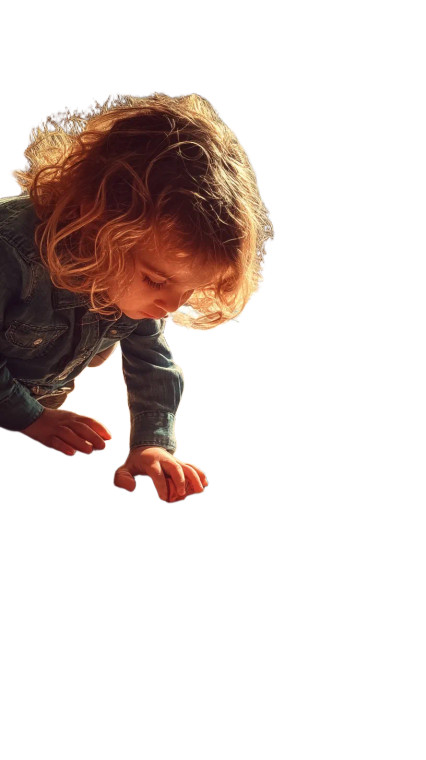 Ginger Toddler Playing Vinyl Car Decal Sticker – Waterproof & UV-Resistant 8"