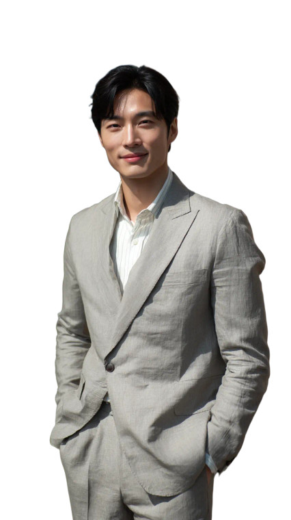 Korean Man Portrait V4 Vinyl Car Decal Sticker – Waterproof & UV-Resistant 8"