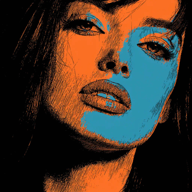 Warhol-Style Portrait Vinyl Car Decal Sticker – Waterproof & UV-Resistant 8"