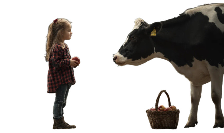 Farm Girl And Cow Vinyl Car Decal Sticker – Waterproof & UV-Resistant 8"