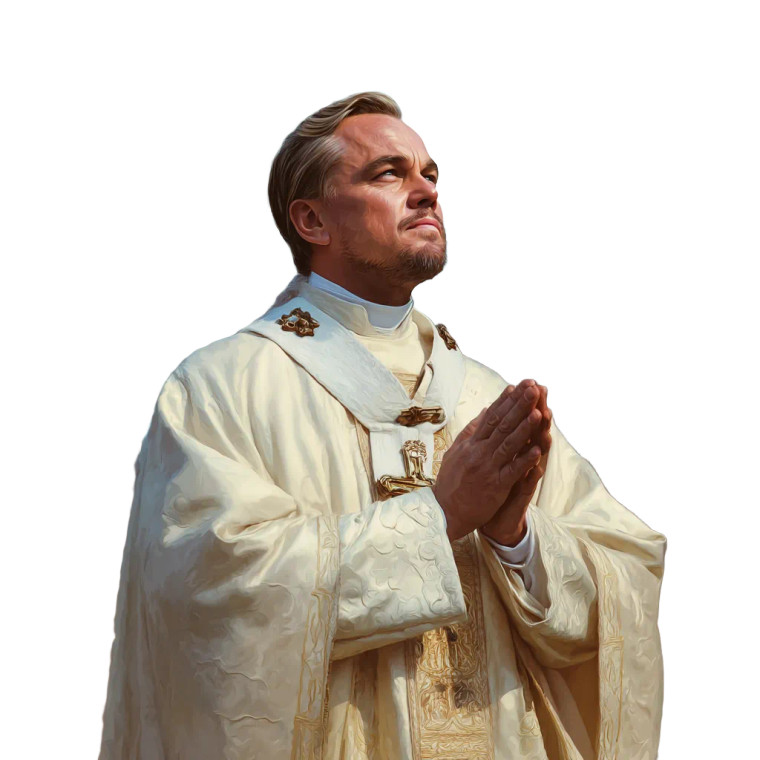 Pope Leonardo Dicaprio Vinyl Car Decal Sticker – Waterproof & UV-Resistant 8"