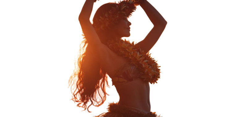 Hula Girl Sunset Vinyl Car Decal Sticker – Waterproof & UV-Resistant 8"