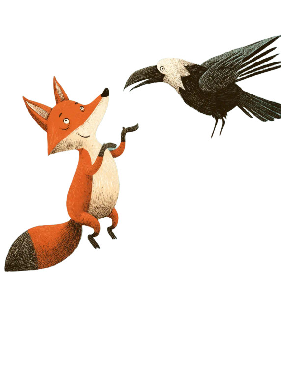 Dancing Fox Crow Vinyl Car Decal Sticker – Waterproof & UV-Resistant 8"