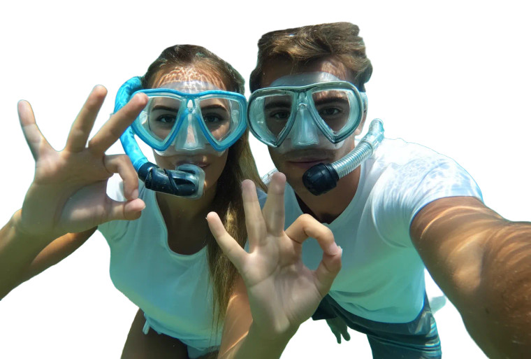 Scuba Selfie Duo Vinyl Car Decal Sticker – Waterproof & UV-Resistant 8"