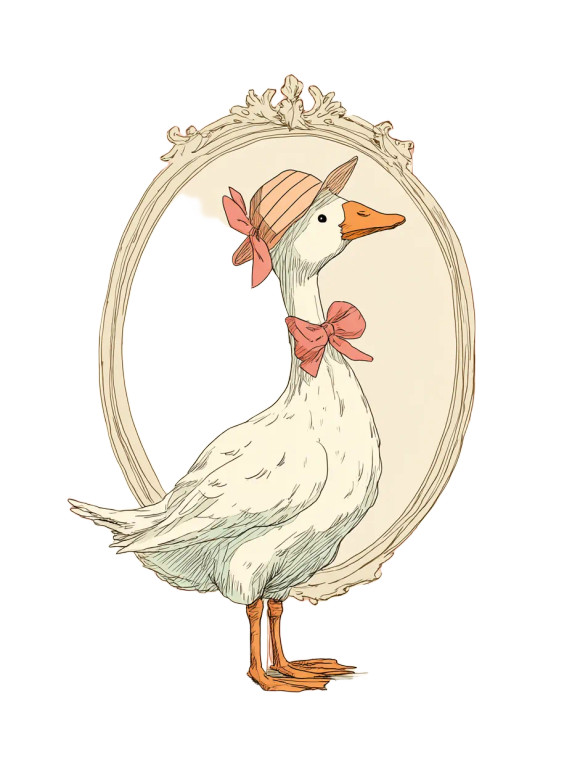 Silly Goose Art Vinyl Car Decal Sticker – Waterproof & UV-Resistant 8"