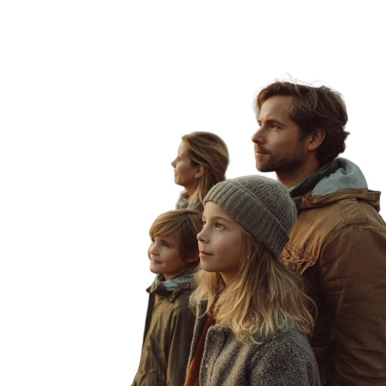 Young Family On Hill Vinyl Car Decal Sticker – Waterproof & UV-Resistant 8"